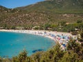 Transparent and turquoise sea in Cala Sinzias, Villasimius.