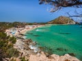 Transparent and turquoise sea in Cala Sinzias, Villasimius.