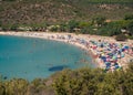 Transparent and turquoise sea in Cala Sinzias, Villasimius.