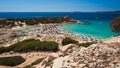 Transparent and turquoise sea in Punta Molentis, Villasimius. Royalty Free Stock Photo