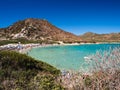 Transparent and turquoise sea in Punta Molentis, Villasimius. Royalty Free Stock Photo