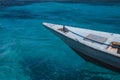 Transparent turquoise sea view from motor boat deck Royalty Free Stock Photo