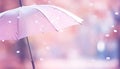 Transparent umbrella under rain against water drops splash background. Rainy weather concept Royalty Free Stock Photo