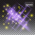 Transparent Vector Effects Series. Easy replacement of the background light rays shine starlet explode spark sparkle illuminated Royalty Free Stock Photo