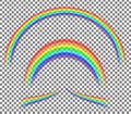 Transparent vector rainbow. Realistic image