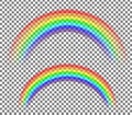 Transparent vector rainbow. Realistic image