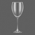 Transparent vector realistic empty wine glass