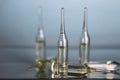 Transparent vials of medicine