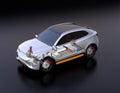 Transparent view of electric SUV car