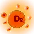 Transparent vitamin D2 pills. Ergocalciferol capsules. Vitamin and mineral complex. Medical background