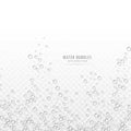 Transparent water bubbles vector on white background Royalty Free Stock Photo