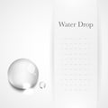 Transparent water drop on light gray background Royalty Free Stock Photo