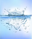 Transparent water splash effect vector backgroung. Vector Illustration.