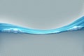 Transparent water surface. Realistic wave splash sea water level with bubbles and droplets. Water motion 3D vector