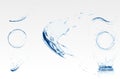 Transparent water wave with bubbles. Vector illustration in light blue colours. Purity and freshness concept. Website Royalty Free Stock Photo