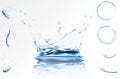 Transparent water wave with bubbles. Vector illustration in light blue colours. Purity and freshness concept. Website