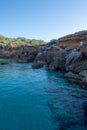 Transparent waters in the cala compte, Ibiza