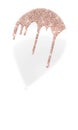 Transparent White balloon with pink glitter dripping drop on transparent background