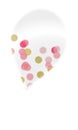 Transparent white balloon with pink Gold Polkadots on bottom