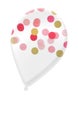 Transparent white balloon with pink Gold Polkadots on top Royalty Free Stock Photo