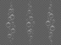 Transparent white bubbles flying in air or underwater, isolated on black background Royalty Free Stock Photo