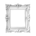 Transparent White Ornate Picture Frame Design - Elegance and Sophistication Royalty Free Stock Photo