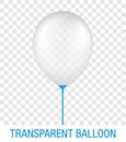 Transparent white vector ballon on a blue stick.