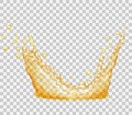 Transparent yellow crown from splash of water