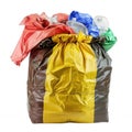Transparent Yellow Garbage Bag with Plastic Bottles, A Glimpse into the Problem of Plastic Waste Royalty Free Stock Photo
