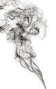 Transparented black cloud of smoke Royalty Free Stock Photo