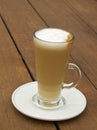 Transparetn glass of hot latte Royalty Free Stock Photo