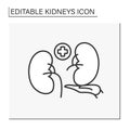 Transplantation line icon