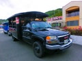 Transporation to a beach on a from a boat dock to the beach on a Caribbean island.