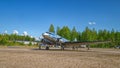 Transport aircraft Douglas DC-3A-447 OH-LCH Airveteran, one of the six DC-3`s still flying in Scandinavia today, in Finnish