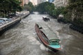 Transport boats run on Saen Saep canal to Pratunam Pier