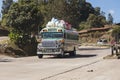 Transport bus full of cargo and people in Guatemala