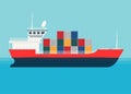 Transport cargo sea ship with containers. Sea transportation logistic