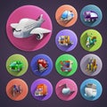 Transport Cartoon Icons Set