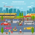 Transport In City Poster Royalty Free Stock Photo