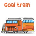 Transport of coal train vector art Royalty Free Stock Photo