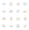 Transport Colored Outline Vector Icons 3