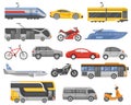 Transport Decorative Flat Icons Set