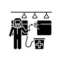 Transport disinfection black glyph icon