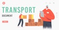 Transport Document Landing Page Template. Storehouse Distribution. Inventory Manager Accounting Goods in Warehouse