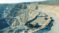 Transport is extracting copper in the open-pit mine Royalty Free Stock Photo