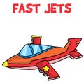 Transport of fast jets cartoon Royalty Free Stock Photo