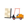 Transport flat forklift icon isolated on white. Vector