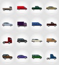 Transport flat icons vector illustration Royalty Free Stock Photo