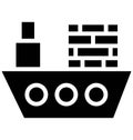 Boat Vector icon which can be easily modified or edit in any color Royalty Free Stock Photo