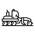 Transport grader machine icon, outline style